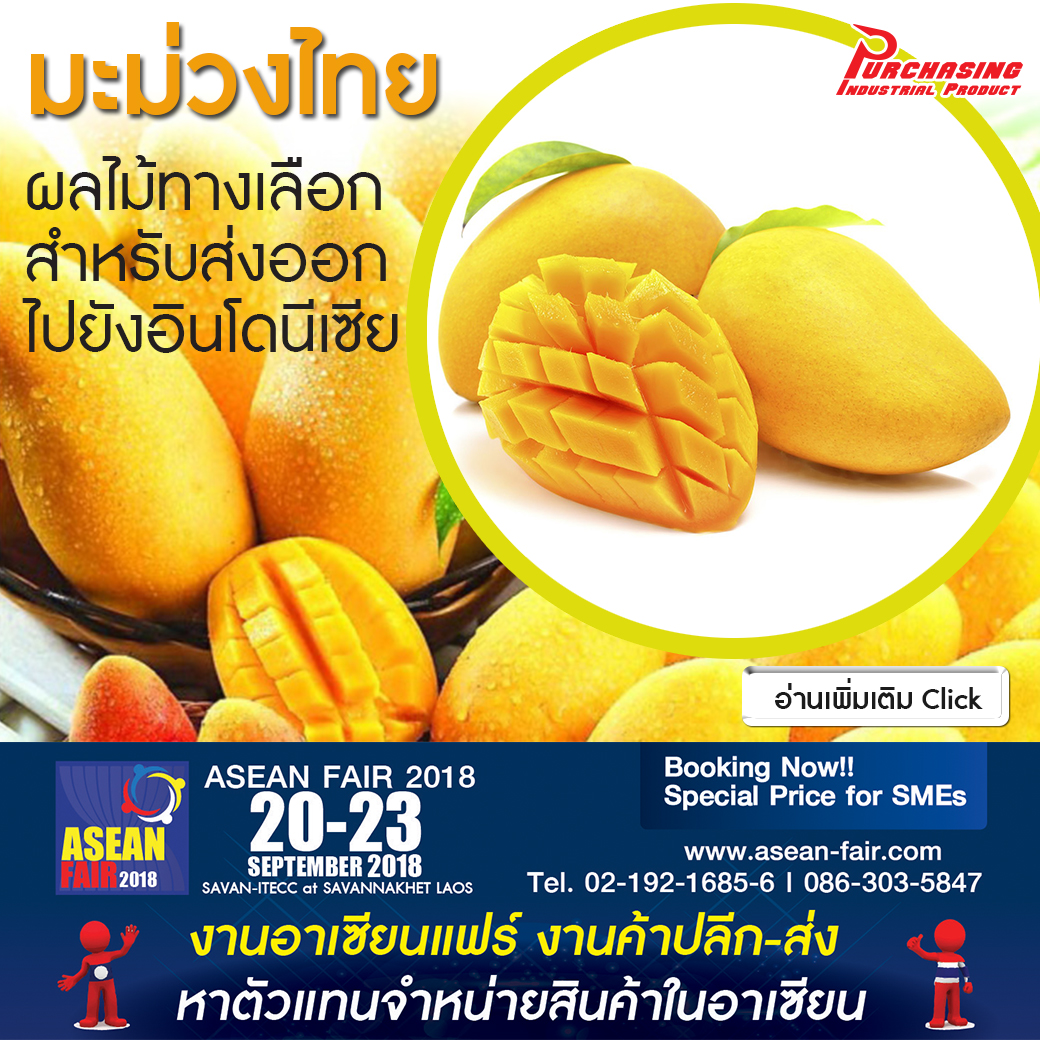 มะม่วงไทย: ผลไม้ทางเลือกสำหรับส่งออกไปยังอินโดนีเซีย