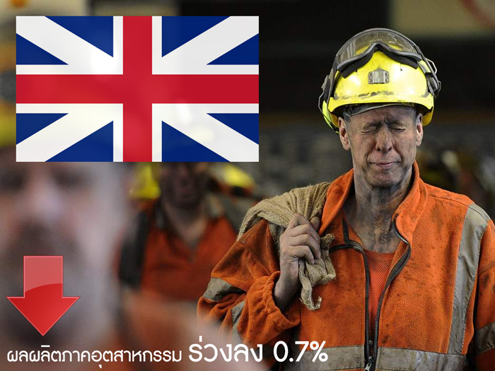 อังกฤษเผยผลผลิตภาคอุตสาหกรรมร่วงลง 0.7% ปลายปี58 ที่ผ่านมา