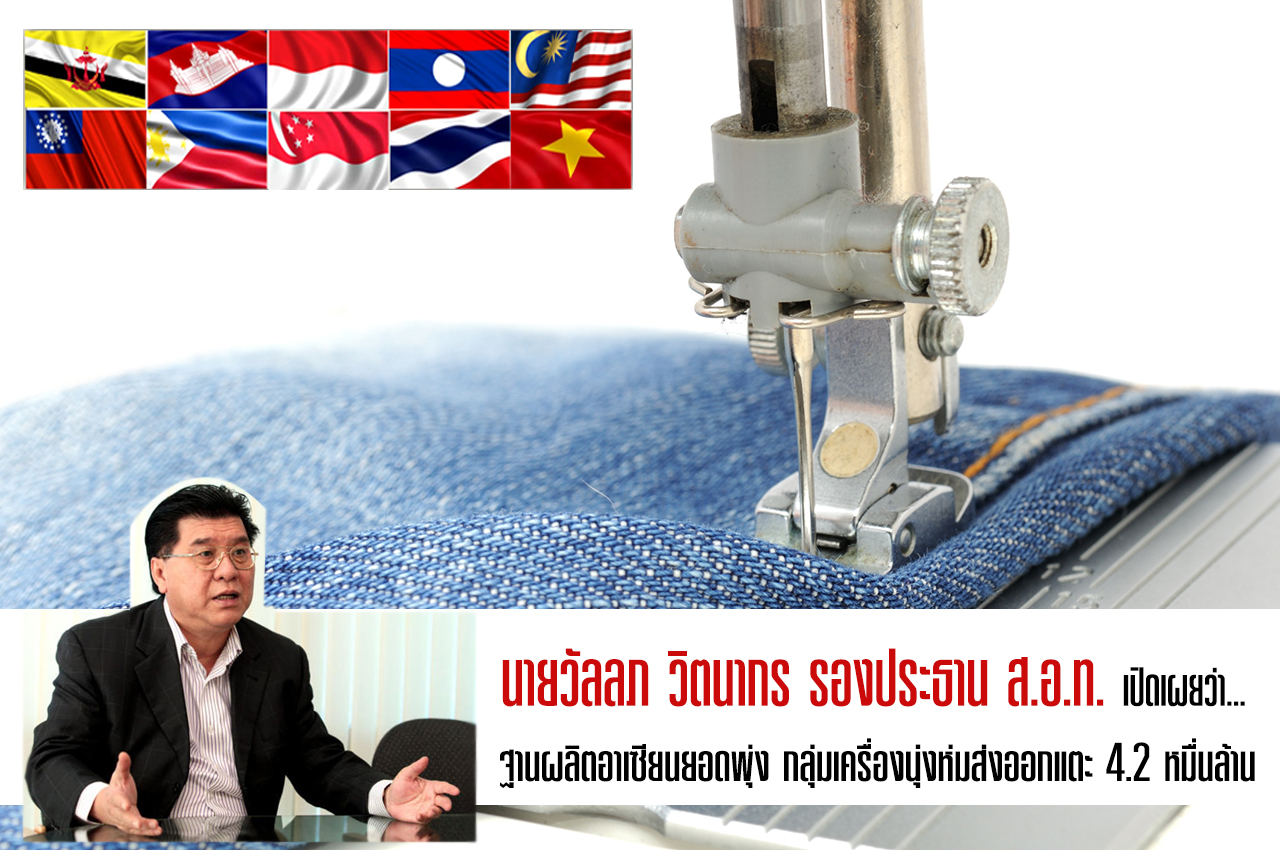 ฐานผลิตอาเซียนยอดพุ่ง กลุ่มเครื่องนุ่งห่มส่งออกแตะ 4.2 หมื่นล้าน