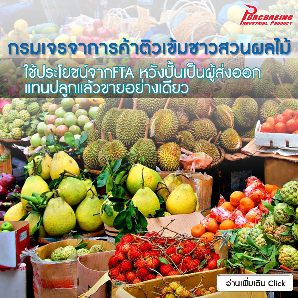 กรมเจรจาการค้าติวเข้มชาวสวนผลไม้ใช้ประโยชน์จาก FTA หวังปั้นเป็นผู้ส่งออกแทนปลูกแล้วขายอย่างเดียว