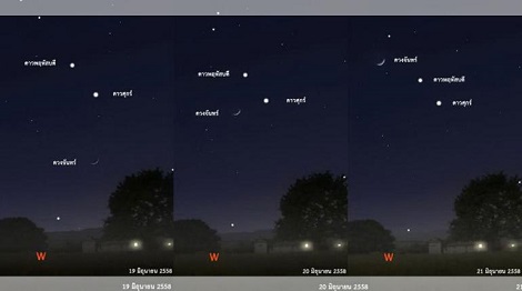 ชวนชม ดาวเคียงเดือน มาพร้อม พระจันทร์ยิ้ม บนท้องฟ้า 19-21 มิ.ย.นี้