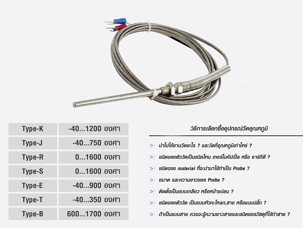 อุปกรณ์ วัดอุณหภูมิ Thermocouple, RTD ในโรงงานอุตสาหกรรม