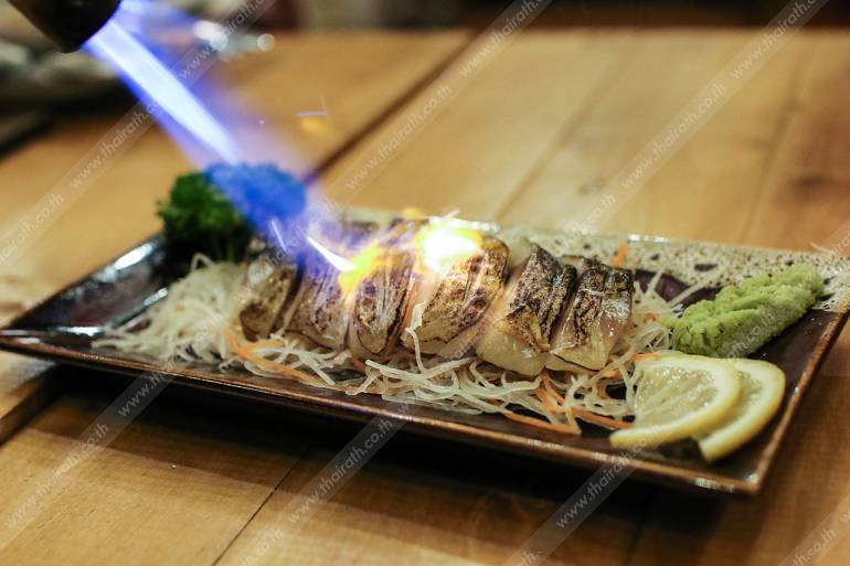 เบิร์นไฟบนผิวของ ปลาซาบะดอง